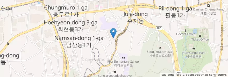 Mapa de ubicacion de BrownHaus Coffee en 韩国/南韓, 首尔, 中區.