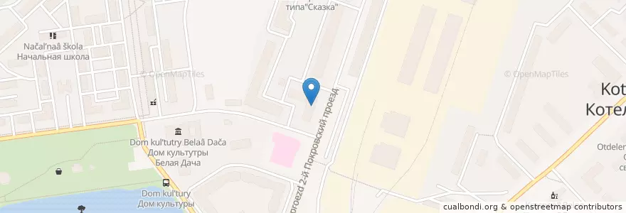 Mapa de ubicacion de Чайхана "Аджба" en ロシア, 中央連邦管区, モスクワ州, Городской Округ Котельники.