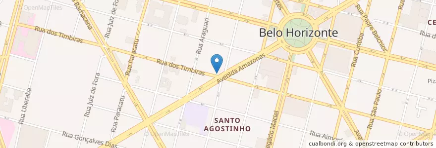 Mapa de ubicacion de BH Burguer en Brasilien, Südosten, Minas Gerais, Região Geográfica Intermediária De Belo Horizonte, Região Metropolitana De Belo Horizonte, Microrregião Belo Horizonte, Belo Horizonte.