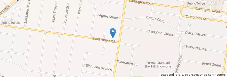 Mapa de ubicacion de Mont Albert Veterinary Surgery en Australia, Victoria, City Of Whitehorse.