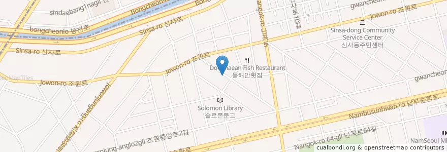 Mapa de ubicacion de Xoni akemno en كوريا الجنوبية, سول, 조원동.