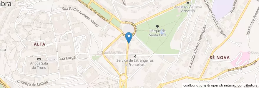 Mapa de ubicacion de Tenshi Sushi Bar en Португалия, Центральный Регион, Baixo Mondego, Coimbra, Coimbra, Sé Nova, Santa Cruz, Almedina E São Bartolomeu.