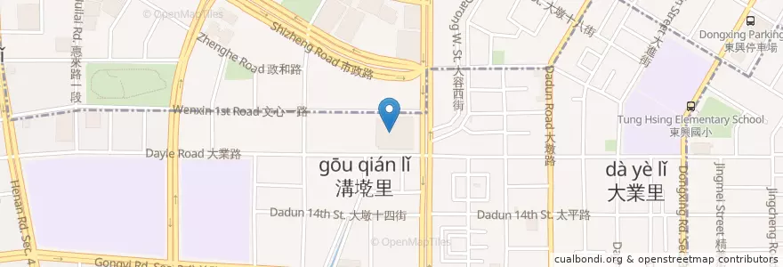 Mapa de ubicacion de 初嘛超市鍋物 en تايوان, تاي شانغ, 南屯區.