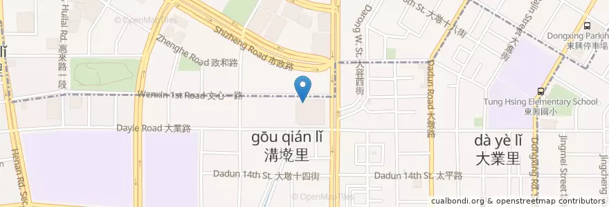 Mapa de ubicacion de 石二鍋 en Taiwan, Taichung, Nantun District.