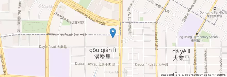 Mapa de ubicacion de 春一籠港式茶樓 en Taïwan, Taichung, 南屯區.