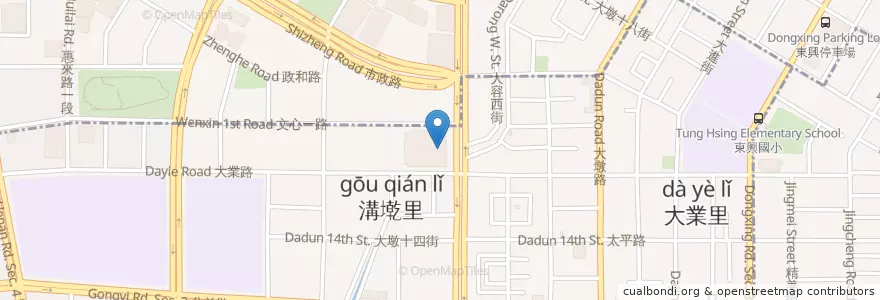 Mapa de ubicacion de 三商巧福 en Tayvan, Taichung, 南屯區.