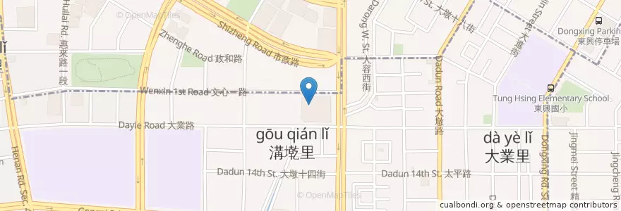 Mapa de ubicacion de 石二鍋 en 타이완, 타이중 시, 난툰 구.