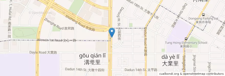 Mapa de ubicacion de 燒肉眾精緻炭火燒肉 en Taïwan, Taichung, 南屯區.