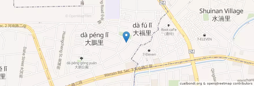 Mapa de ubicacion de 公園麵攤 en 타이완, 타이중 시, 베이툰 구.