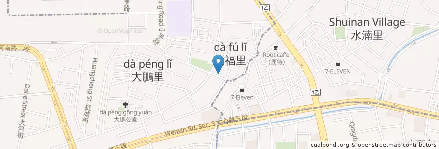 Mapa de ubicacion de BOOM炸物 en Taiwan, 臺中市, 北屯區.