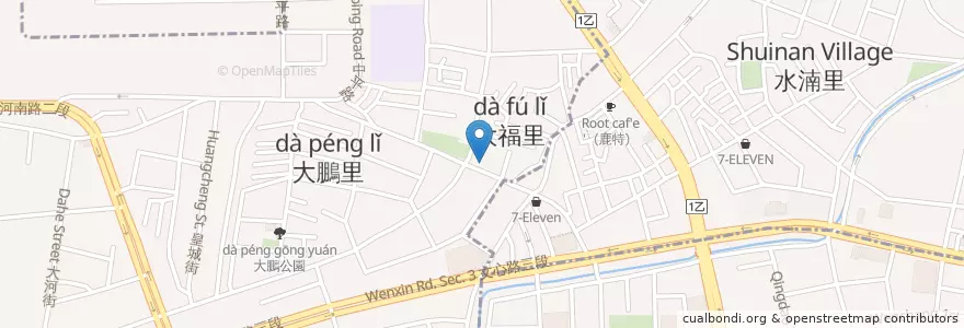 Mapa de ubicacion de 嚼餃王 en Taiwan, Taichung, 北屯區.