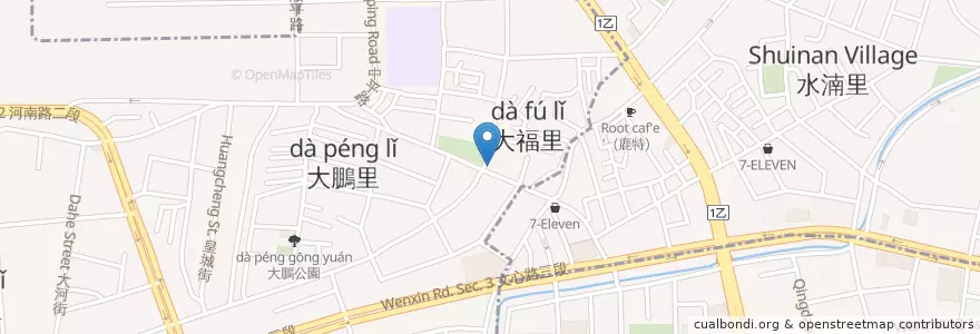 Mapa de ubicacion de 一生懸命 丼飯 en تایوان, تایچونگ, 北屯區.