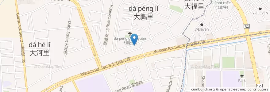 Mapa de ubicacion de 胖老爹美式炸雞 en Taiwán, Taichung, 西屯區.