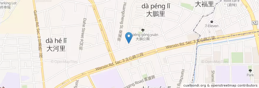 Mapa de ubicacion de 云天川味美食 en 臺灣, 臺中市, 西屯區.