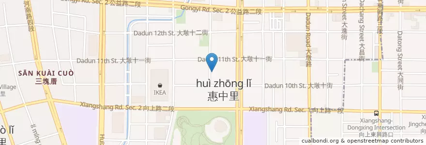 Mapa de ubicacion de 四季坊 en 台湾, 台中市, 南屯区.
