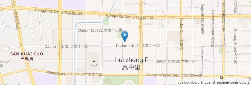 Mapa de ubicacion de 恰恰煎粿 en تايوان, تاي شانغ, 南屯區.