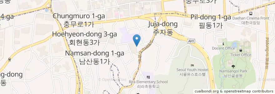 Mapa de ubicacion de 옛 KBS TV 방송국 ( Old KBS TV Station ) en Korea Selatan, 서울, 중구.