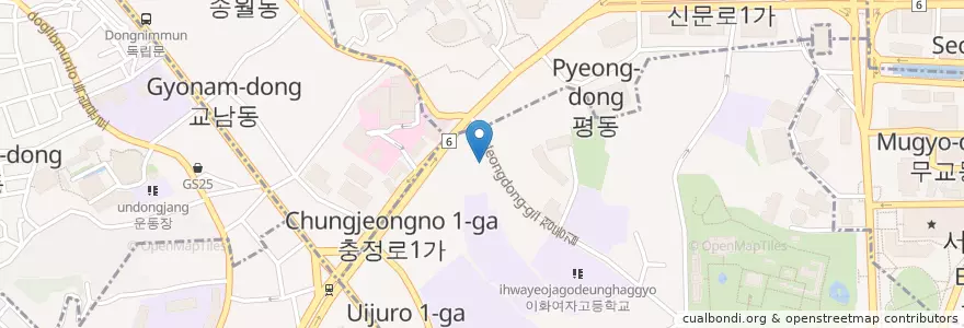 Mapa de ubicacion de Seoul Chinese Protestant Church en 대한민국, 서울.