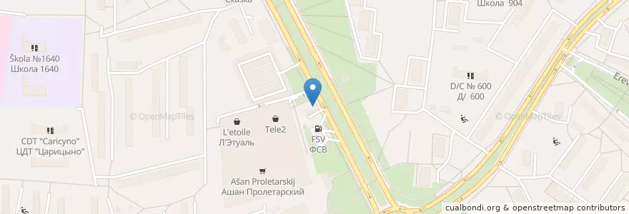 Mapa de ubicacion de Суши Wok en روسيا, Центральный Федеральный Округ, Москва, Южный Административный Округ, Район Царицыно.