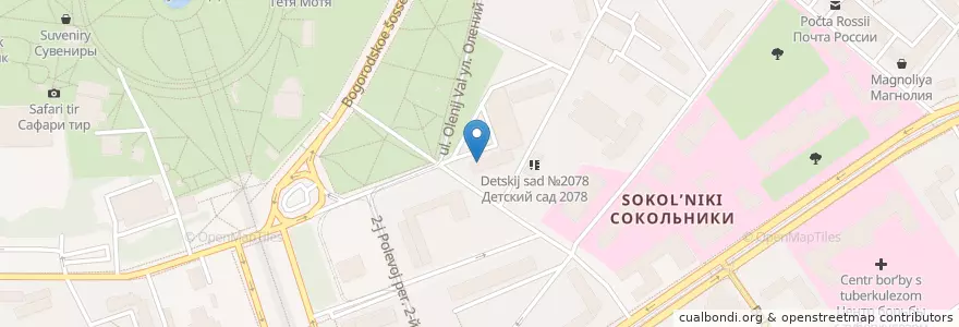 Mapa de ubicacion de Ветлек en Rusland, Centraal Federaal District, Moskou, Восточный Административный Округ, Район Сокольники.