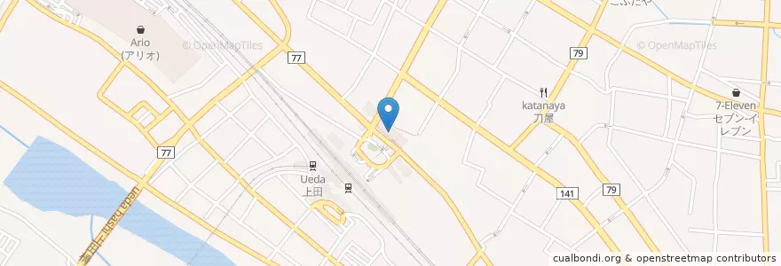 Mapa de ubicacion de 上田情報ライブラリー en Japan, 長野県, 上田市.