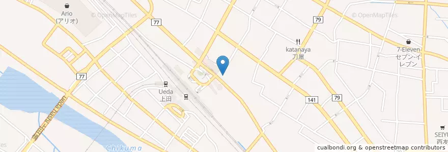 Mapa de ubicacion de 市営上田駅お城口第2駐車場 en اليابان, ناغانو, 上田市.