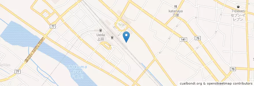Mapa de ubicacion de 市営上田駅お城口駐車場 (Municipal Parking Ueda Oshiro-guchi) en Japon, Préfecture De Nagano, 上田市.