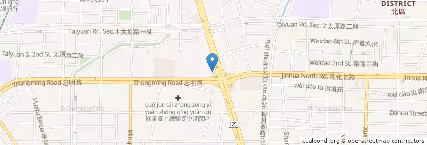 Mapa de ubicacion de 怪Bar en Taiwan, Taichung, Distretto Settentrionale.