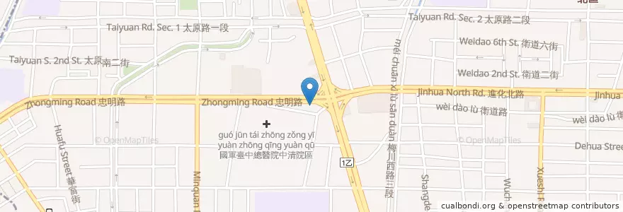 Mapa de ubicacion de 貴客披薩 en تایوان, تایچونگ, 北區.