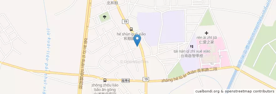 Mapa de ubicacion de 台南和順郵局 en Taiwan, Tainan, Distretto Di Annan.