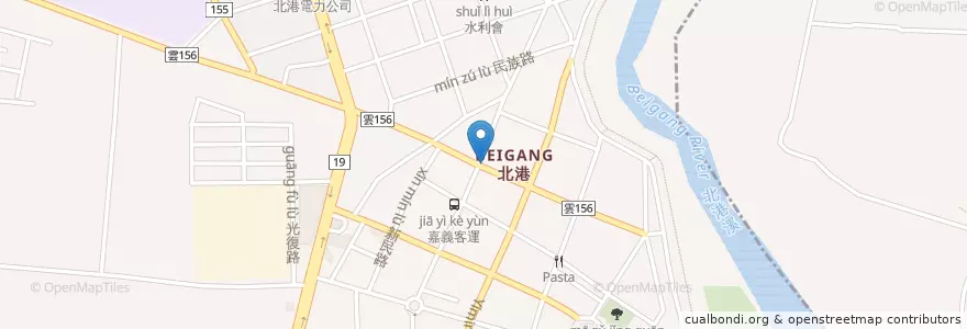 Mapa de ubicacion de 阿雄排骨飯 en 타이완, 타이완성, 윈린 현, 베이강 진.