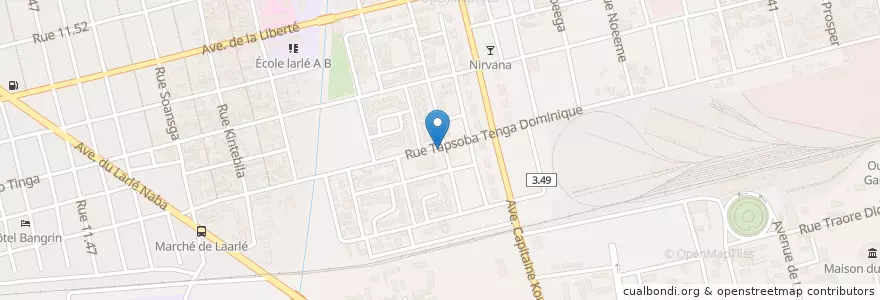 Mapa de ubicacion de Rinoodo en Burkina Faso, Centre, Kadiogo, Ouagadougou.