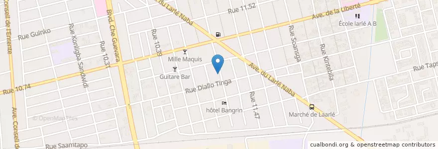 Mapa de ubicacion de Neb la Boum en بوركينا فاسو, الأوسط, Kadiogo, واغادوغو.