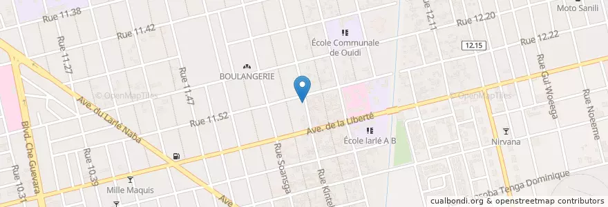Mapa de ubicacion de Maquis Second tour en Burquina Faso, Centre, Kadiogo, Ouagadougou.