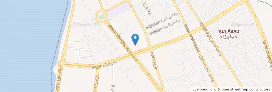 Mapa de ubicacion de کلینیک حلال احمر en Iran, Buschehr, شهرستان بوشهر, بخش مرکزی شهرستان بوشهر, دهستان حومه بوشهر, بوشهر.