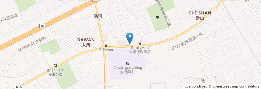 Mapa de ubicacion de 第一名火烤兩吃 en 臺灣, 高雄市, 仁武區.