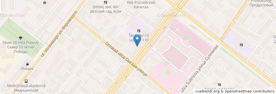 Mapa de ubicacion de Почтовое отделение №48 en ロシア, ウラル連邦管区, チェリャビンスク州, チェリャビンスク管区.