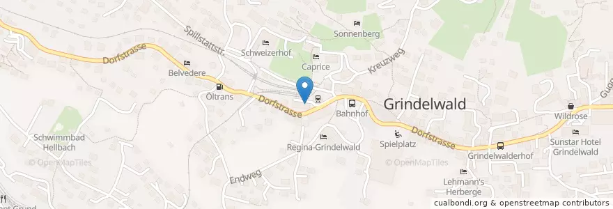 Mapa de ubicacion de Restaurant Derby en 瑞士, 伯尔尼, Verwaltungsregion Oberland, Verwaltungskreis Interlaken-Oberhasli, Grindelwald.
