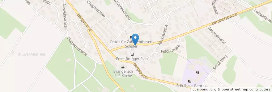 Mapa de ubicacion de Brunnen Ernst Brugger Platz en 瑞士, 蘇黎世, Bezirk Hinwil, Gossau (Zh).