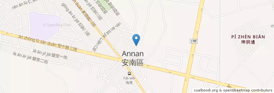 Mapa de ubicacion de 安南圖書館 en Тайвань, Тайнань, 安南區.
