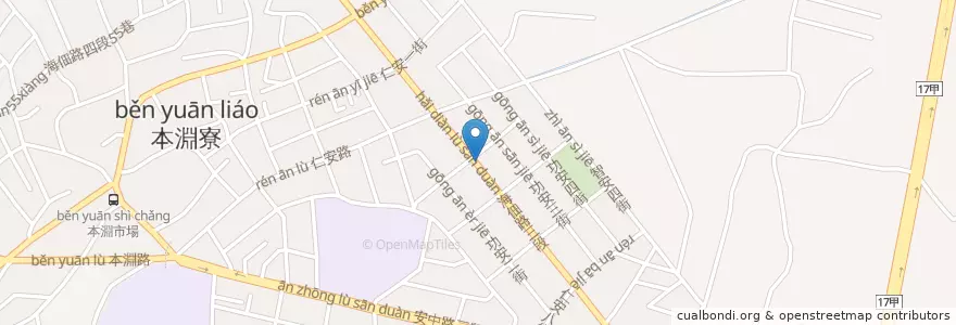 Mapa de ubicacion de 春吉麵館 en Taïwan, Tainan, District De Annan.