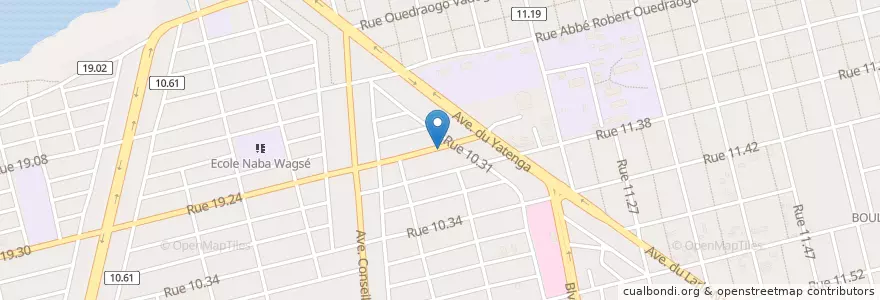 Mapa de ubicacion de Buvette Tega Wende en بورکینافاسو, Centre, Kadiogo, اوآگادوگو.