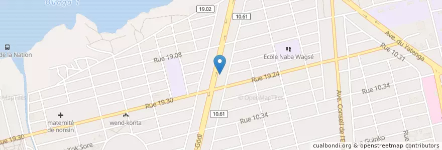 Mapa de ubicacion de Wend Panga en ブルキナファソ, Centre, Kadiogo, ワガドゥグー.