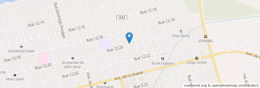 Mapa de ubicacion de Maquis restau Albatros en ブルキナファソ, Centre, Kadiogo, ワガドゥグー.