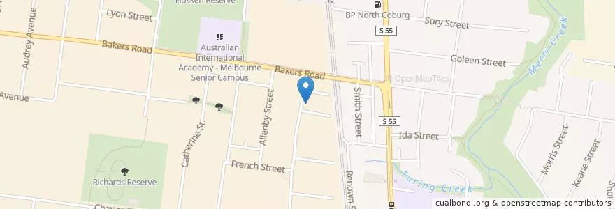 Mapa de ubicacion de Alevi Community Centre en 오스트레일리아, Victoria, City Of Moreland.
