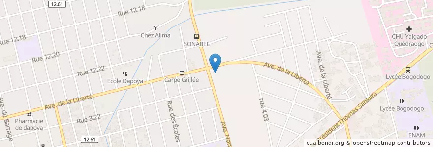 Mapa de ubicacion de Ecole Nongremasson en ブルキナファソ, Centre, Kadiogo, ワガドゥグー.