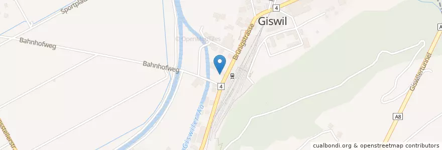 Mapa de ubicacion de Hotel Bahnhof en Svizzera, Obvaldo, Giswil.