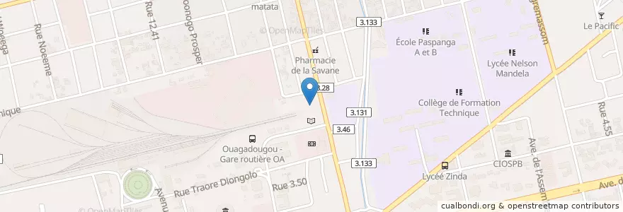 Mapa de ubicacion de Night club en Burkina Faso, Mitte, Kadiogo, Ouagadougou.