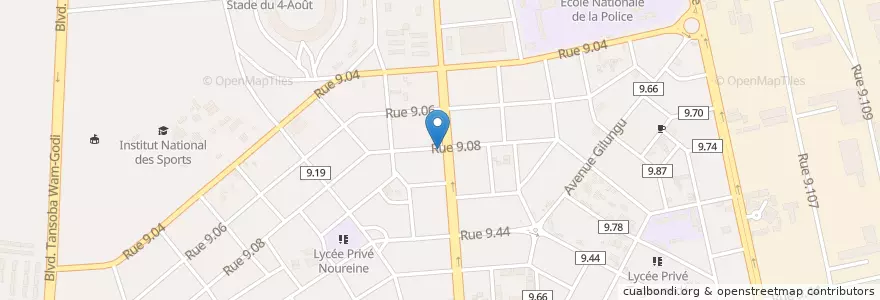 Mapa de ubicacion de Bar Don Jules en ブルキナファソ, Centre, Kadiogo, ワガドゥグー.
