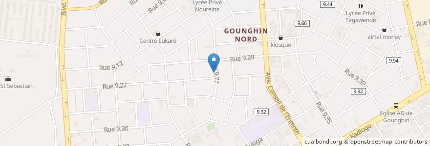 Mapa de ubicacion de maquis restaurant No limit en Burkina Faso, Centre, Kadiogo, Ouagadougou.